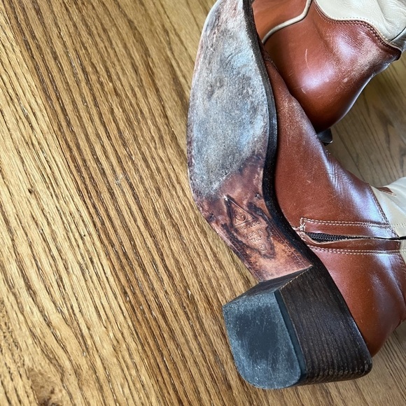 Tan and Brown Heeled Boots - Picture 8 of 9